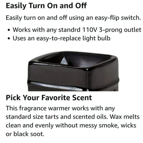 Black Marble Electric Ceramic Stoneware Wall Plug-In Warmer - Picture 6 of 7